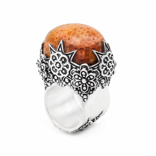 "Fossilized Coral Bloom" Ring